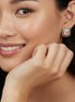 TWO TONE ROSE CRYSTAL SQUARE EARRINGS SET#93012ER-ROSE(FB7)