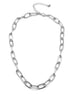 Silver Rectangle Link Chain Necklace #HNN90529SL (HD9)