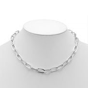 Silver Rectangle Link Chain Necklace #HNN90529SL (HD9)