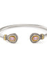 TWO TONE LIGHT ROSE CRYSTAL CLASSIC CABLE BRACELET #73024BR-LT.ROSE(FF1)