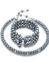 GREY PEARL CRYSTAL CHOKER NECKLACE AND BRACELET SET #FW-SS22267NB18 (SHAC9)