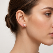 Classic Faux Pearl Stud Earrings Set for Women – Gold Tone Round Pearl Post Earrings, 5 Color Options (Blush Pink, Black, White, Silver Gray & Champagne)  #UN240281ER94 (SHAD9/AI24)