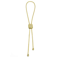 GOLD RECTANGULAR PAVE CRYSTAL PENDANT NECKLACE #12504NK-G (FD13)