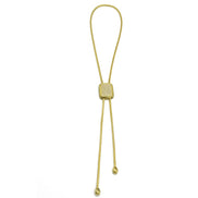 GOLD RECTANGULAR PAVE CRYSTAL PENDANT NECKLACE #12504NK-G (FD13)