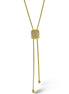 GOLD RECTANGULAR PAVE CRYSTAL PENDANT NECKLACE #12504NK-G (FD13)