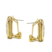 GOLD PAVE CRYSTAL POST EARRINGS#12504ER-G (FC14)