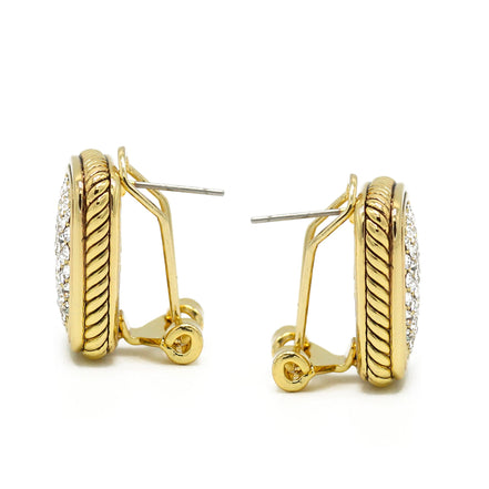 GOLD PAVE CRYSTAL POST EARRINGS#12504ER-G (FC14)
