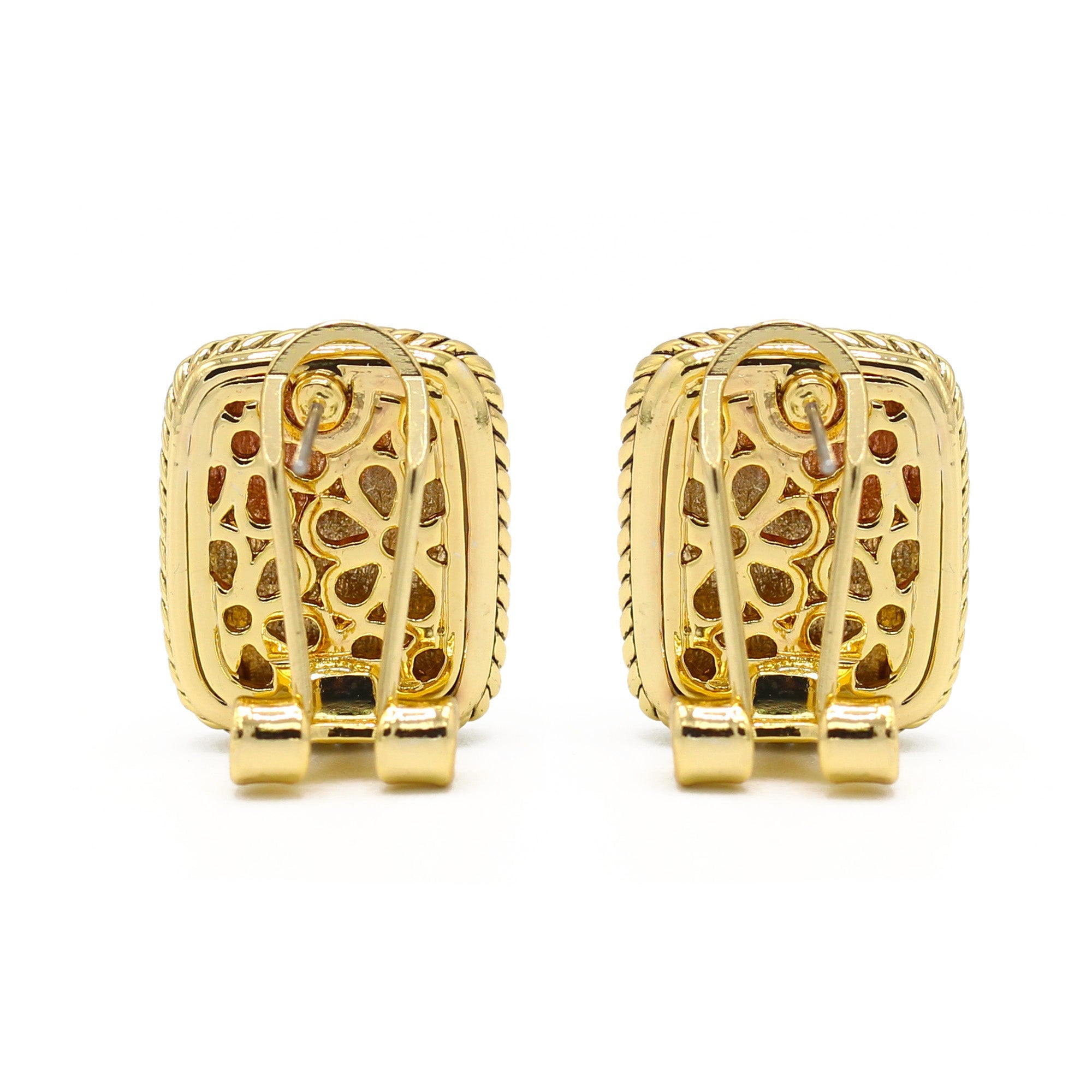 GOLD PAVE CRYSTAL POST EARRINGS#12504ER-G (FC14)