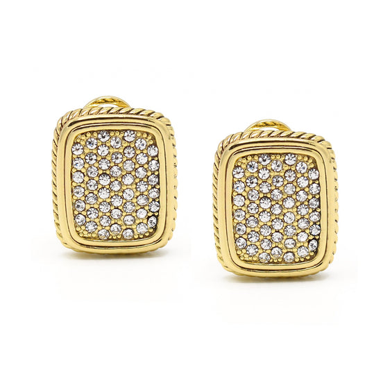 GOLD PAVE CRYSTAL POST EARRINGS#12504ER-G (FC14)