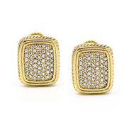 GOLD PAVE CRYSTAL POST EARRINGS#12504ER-G (FC14)