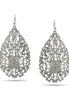 SILVER FILIGREE CRYSTAL TEARDROP EARRINGS #ADX6802387(XD23)