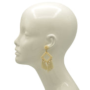 Ivory Beaded Diamond Tassel Earrings– 3