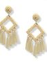 Ivory Beaded Diamond Tassel Earrings– 3"ADX0222672(BOHO)