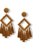 Brown Beaded Diamond Tassel Earrings– 3"ADX0222674(BOHO)