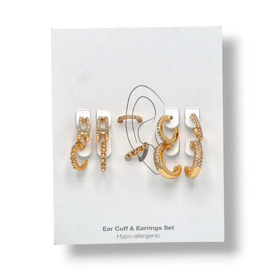 ✨ Gold Ear Cuff & Stud Earrings Set#ADX0222341 (Mod)