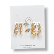 ✨ Gold Ear Cuff & Stud Earrings Set#ADX0222341 (Mod)