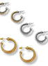 Mixed Stud & Hoop Earrings Set – Gold & Silver Tone Hypoallergenic Post Earrings | 1" Hoop Styles Included #GFE6277-2 Assorted