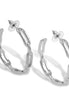 Modern Silver Chain Link Hoop Earrings 1.5"#HNE90839SL(NE7)