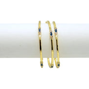 Gemini said Gold-Tone Stackable Bangles with Navy Accents – 2.4
