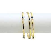 Gemini said Gold-Tone Stackable Bangles with Navy Accents – 2.4