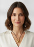 30" Modern Sculptural Gold-Tone U-Pendant Necklace – Adjustable Black Faux Leather Cord Statement Jewelry#GFN5527-1 (S3 2025)