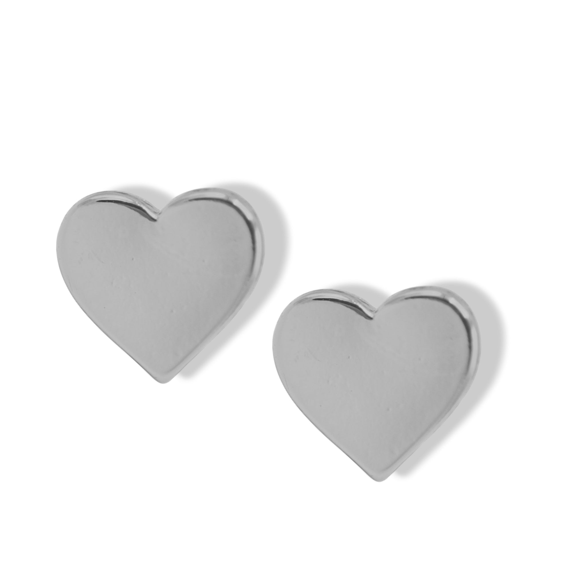 Solid Gold tone Heart Stud Earrings 0.5