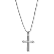 Classic Silver Cross Pendant Necklace (24-inch)#HNN91066RD(OE18)