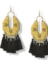 ✨ Gold Chevron & Black Tassel Earrings – 3"#ADX0222679(BOHO)