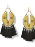 ✨ Gold Chevron & Black Tassel Earrings – 3"#ADX0222679(BOHO)
