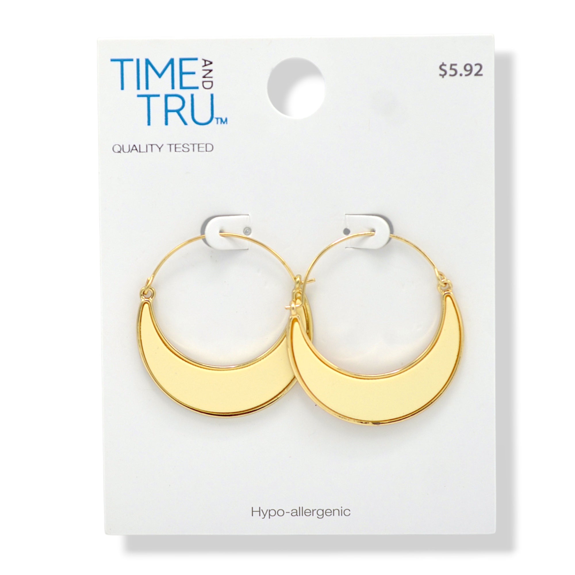 Ivory Crescent Hoop Earrings – Gold-Tone, 2