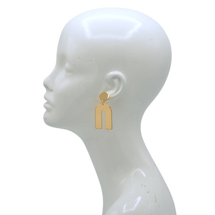 Geometric Gold Arch Earrings – 2.2" Statement Hoops#ADX0222689(BOHO)