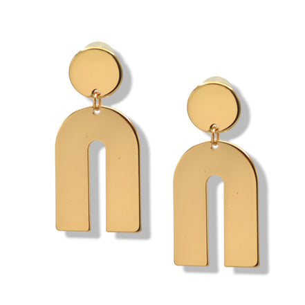 Geometric Gold Arch Earrings – 2.2" Statement Hoops#ADX0222689(BOHO)