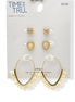 Gold-Tone Trio Earring Set – 3-Piece Stud & Hoop Collection #ADX0222706(BOHO)