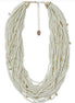 Ivory Glass Seed beads multi layered necklace #ADX0222714(BOHO)
