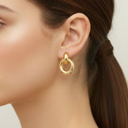 Gold Link Drop Earrings 1.4