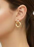 Gold Link Drop Earrings 1.4"#GFE6410Y (Mod)