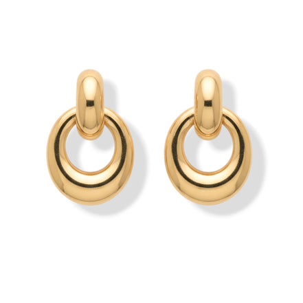 Gold Link Drop Earrings 1.4"#GFE6410Y (Mod)