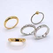 Metropolitan Muse: Mixed-Metal Stacking Ring Collection (Size 7) #GFR922 (Mod)