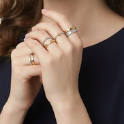Metropolitan Muse: Mixed-Metal Stacking Ring Collection (Size 7) #GFR922 (Mod)
