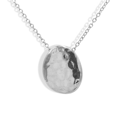 18" Silver-Tone 2-Piece Separate Necklace Set – Hammered Medallion & Textured Chain with 3" Extenders#GFN5566 (S3 2025)
