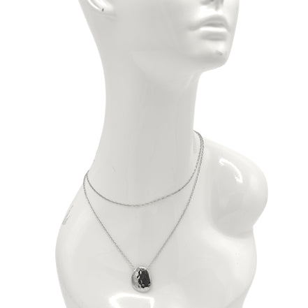 18" Silver-Tone 2-Piece Separate Necklace Set – Hammered Medallion & Textured Chain with 3" Extenders#GFN5566 (S3 2025)