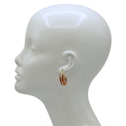 Tortoise Shell Acetate Resin Hoop Earrings with Gold Inlay – Vintage Style C-Hoops – Lightweight Statement Jewelry for Women 1.25