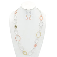 TRITONE  LINK LONG NECKLACE AND EARRINGS SET #S10196_TRITONE (CD3)
