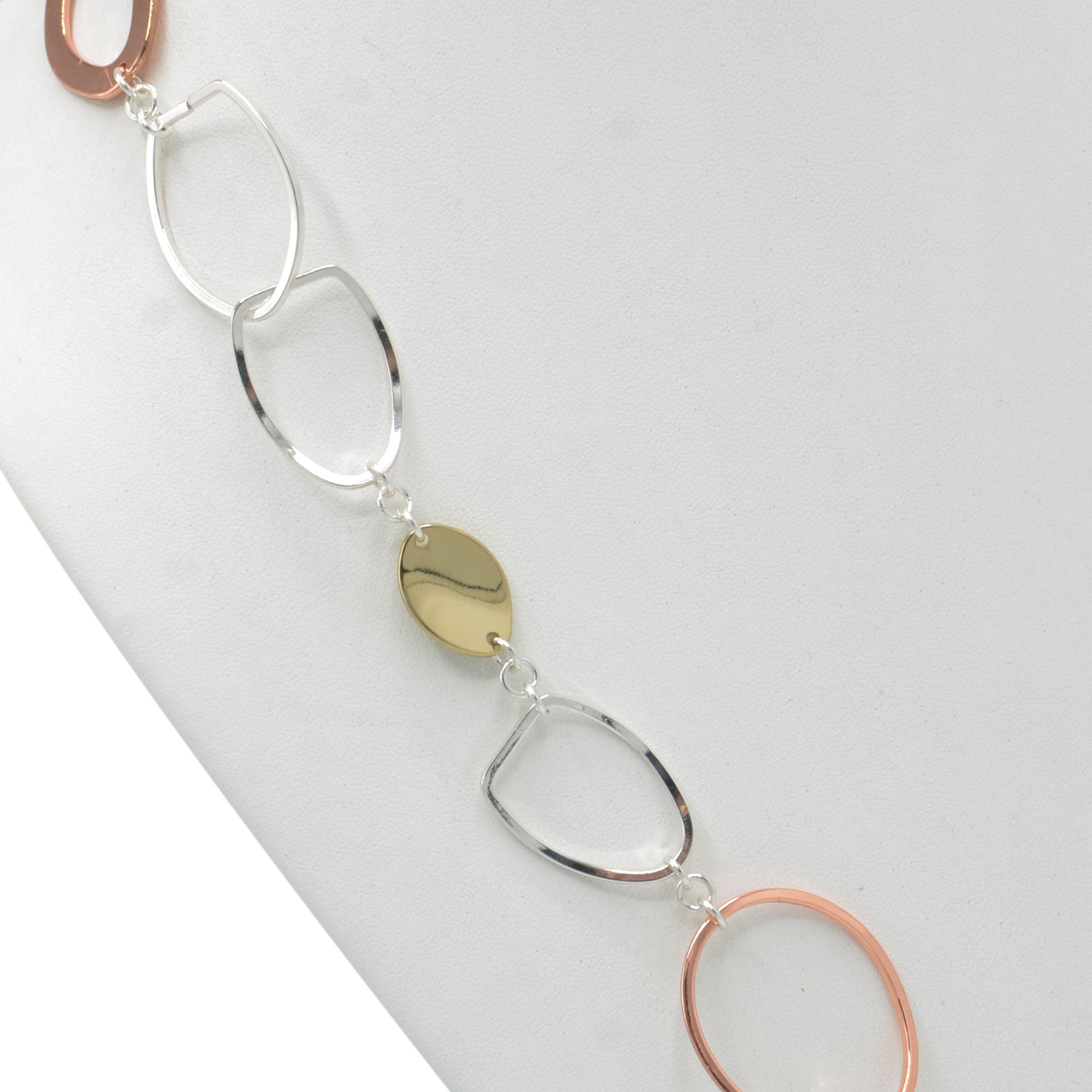 TRITONE  LINK LONG NECKLACE AND EARRINGS SET #S10196_TRITONE (CD3)