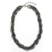 HEMATITE INTERLOCK LINK CHUNKY CHAIN NECKLACE# HNN9255_HEM(IC7/BA13)