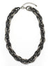 HEMATITE INTERLOCK LINK CHUNKY CHAIN NECKLACE# HNN9255_HEM(IC7/BA13)