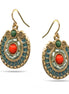 Gold Tribal Fashion Eye Round Color Beads & Enamel Drop earrings #SE25049 (NA17)