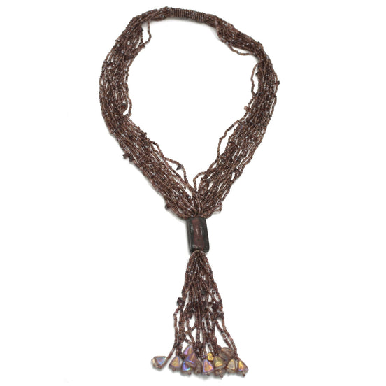 Turquoise multi layered Seed beads tassel long Necklace# N3101_AMY (OA13)