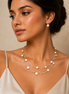Brushed Metal Bubble Illusion Necklace And Earrings Set  #SCE15101