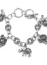 Silver Elephant Charm Bracelet with Crystal Accents – Boho Statement Link Bracelet #HNB77730_SILVER(UF5)